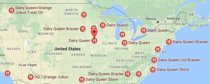 dairy queen near me map