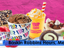 baskin robbins hours menu