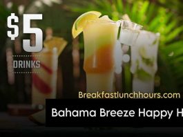 Bahama Breeze Happy hours 2023 | Menu & Late Night hours