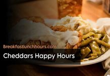 Cheddars Happy hours, Menu & Prices